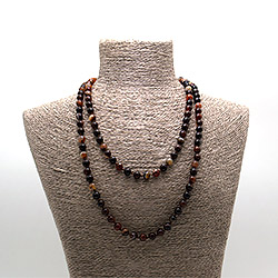 Фото товара бусы из агата цвет темный сердолик шар 