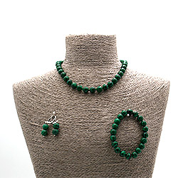 Бусы,браслет,серьги из малахита имитации шар