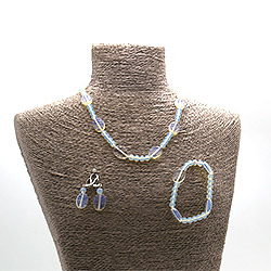 Бусы,браслет,серьги из лунного имитации таблетка