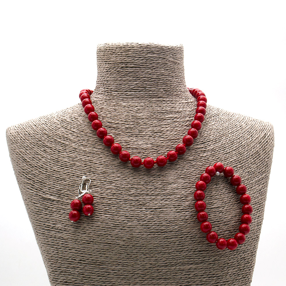 Фото товара бусы,браслет из коралла имитации шар