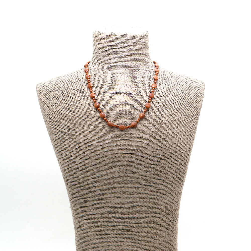 Фото товара бусы из авантюрина синтетического коричневого таблетка 10*8 мм