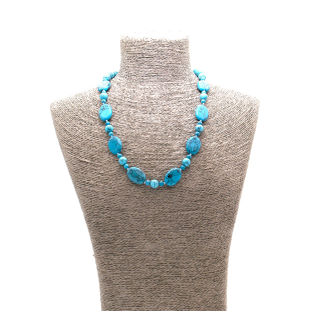 Фото товара бусы из бирюзы имитации таблетка 25*18 мм