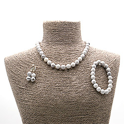 Бусы,браслет,серьги из кахолонга шар