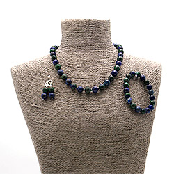 Фото товара бусы,браслет,серьги из азурита шар