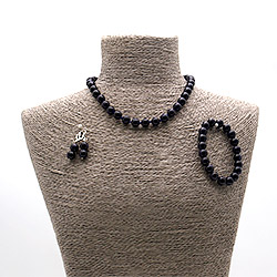 Фото товара бусы,браслет,серьги из авантюрина синтетического синего шар