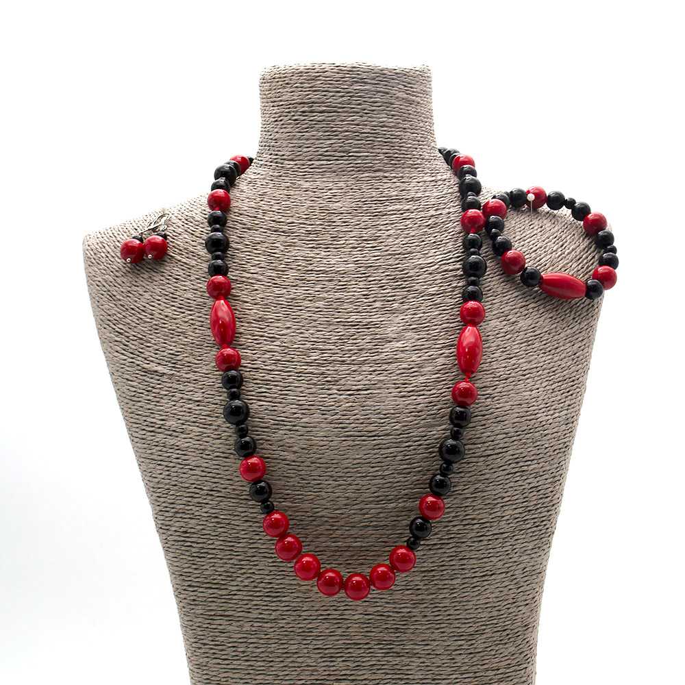 Фото товара бусы,браслет,серьги из коралла имитации