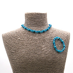 Фото товара бусы,браслет из бирюзы имитации с цирконом