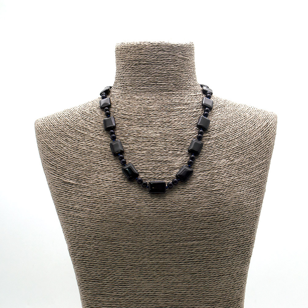 Фото товара бусы из авантюрина синтетического синего прямоугольник