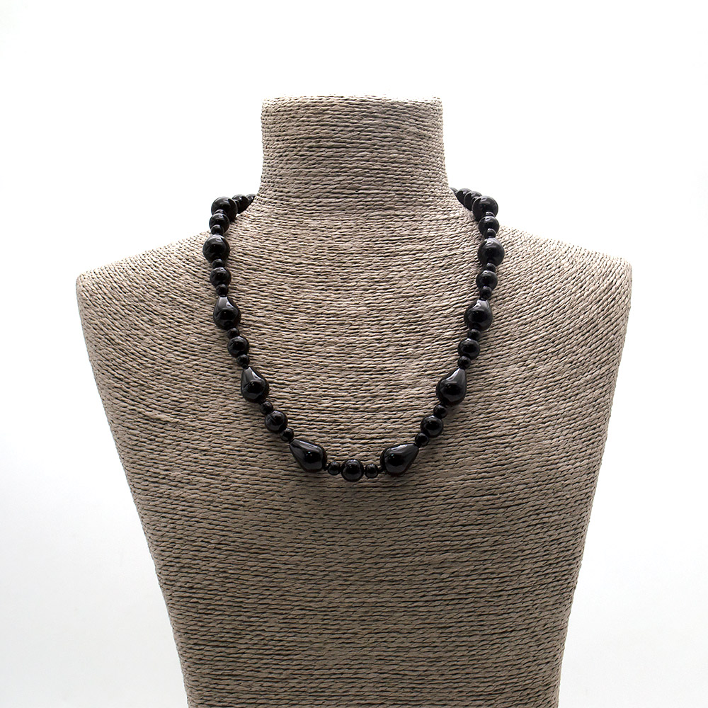 Фото товара бусы из агата черного капля 18*13 мм