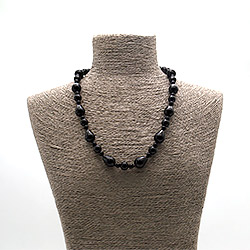 Бусы из агата черного капля 18*13 мм