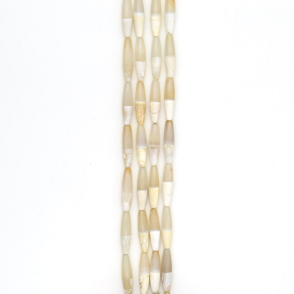 Фото товара агат бочонок цвет белый 34*9 мм