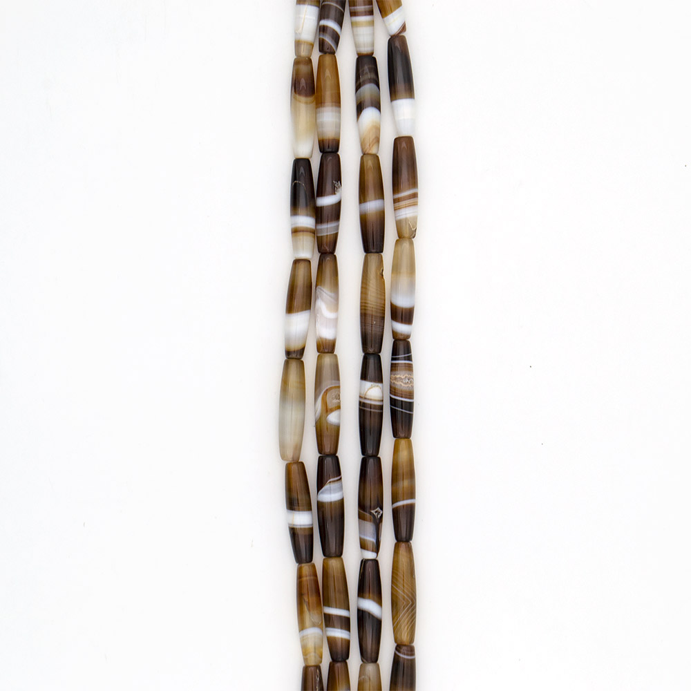 Фото товара агат бочата цвет коричневый 34*9 мм