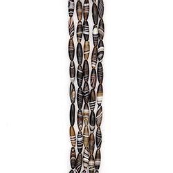 Агат бочата цвет коричнево-белый 30*8 мм