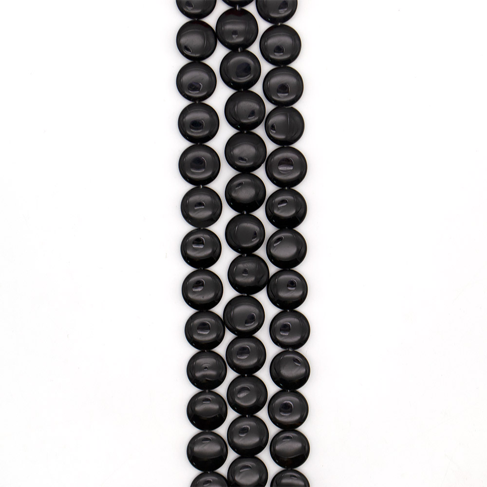 Фото товара агат таблетка цвет черный круглая 20 мм