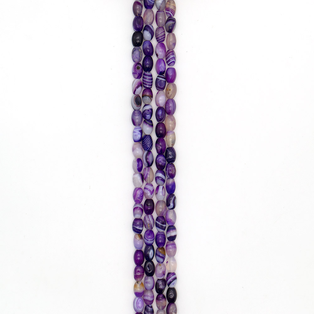 Фото товара агат бочата цвет фиолетовый 12*8 мм