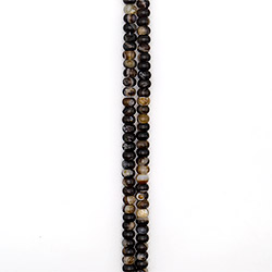 Агат рондоль цвет черно-коричневый 8*12 мм