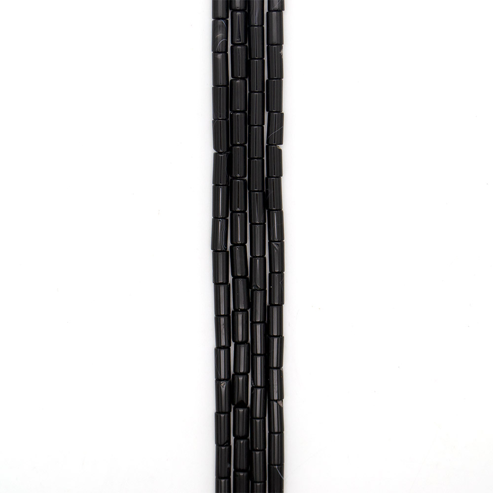 Фото товара агат цилиндр цвет черный 16*8 мм