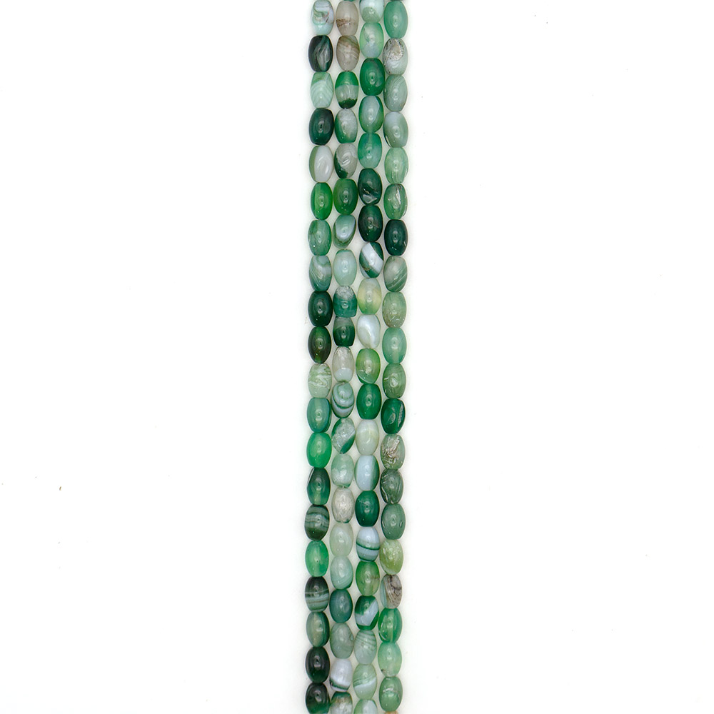 Фото товара агат бочата цвет зеленый 12*8 мм