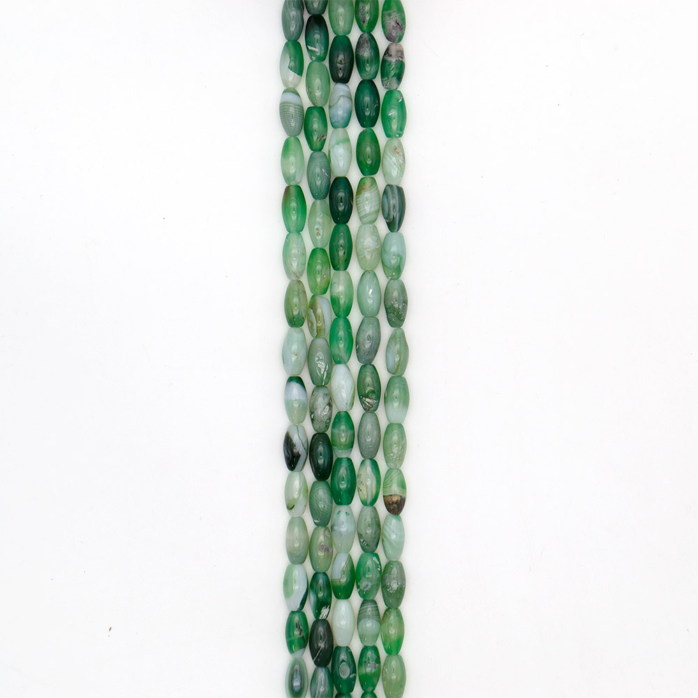 Фото товара агат бочата цвет зеленый 16*8 мм