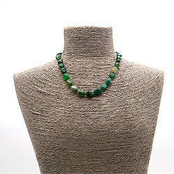 Бусы из агата тонированного зеленого галтовка 8*10 мм