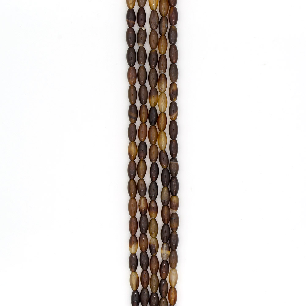 Фото товара агат бочата цвет коричневый 16*8 мм