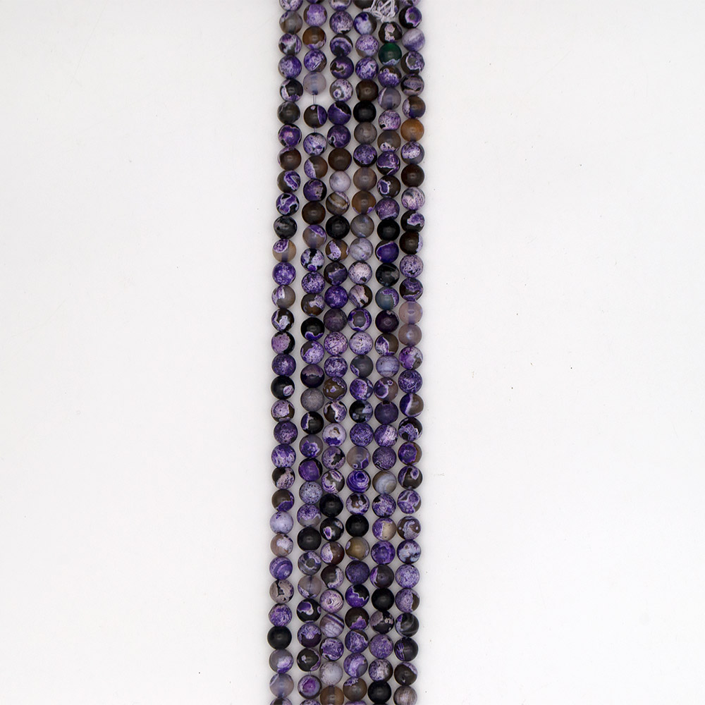 Фото товара агат "мозаика" шар цвет фиолетовый яркий 8 мм