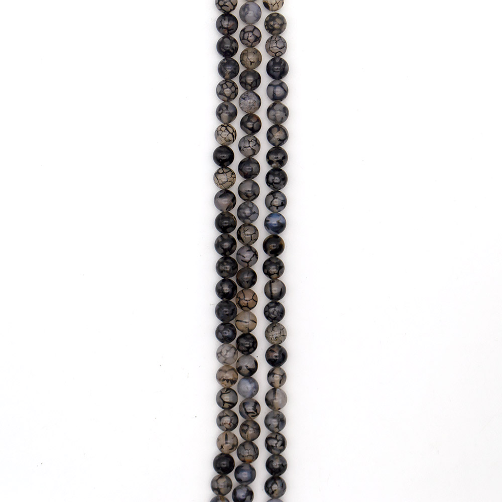 Фото товара агат кракле шар цвет черно-серый 10 мм