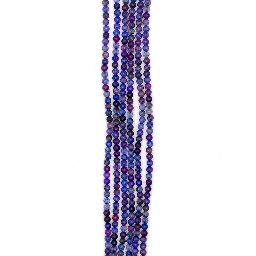 Фото товара агат кракле шар цвет фиолетово-синий 6 мм