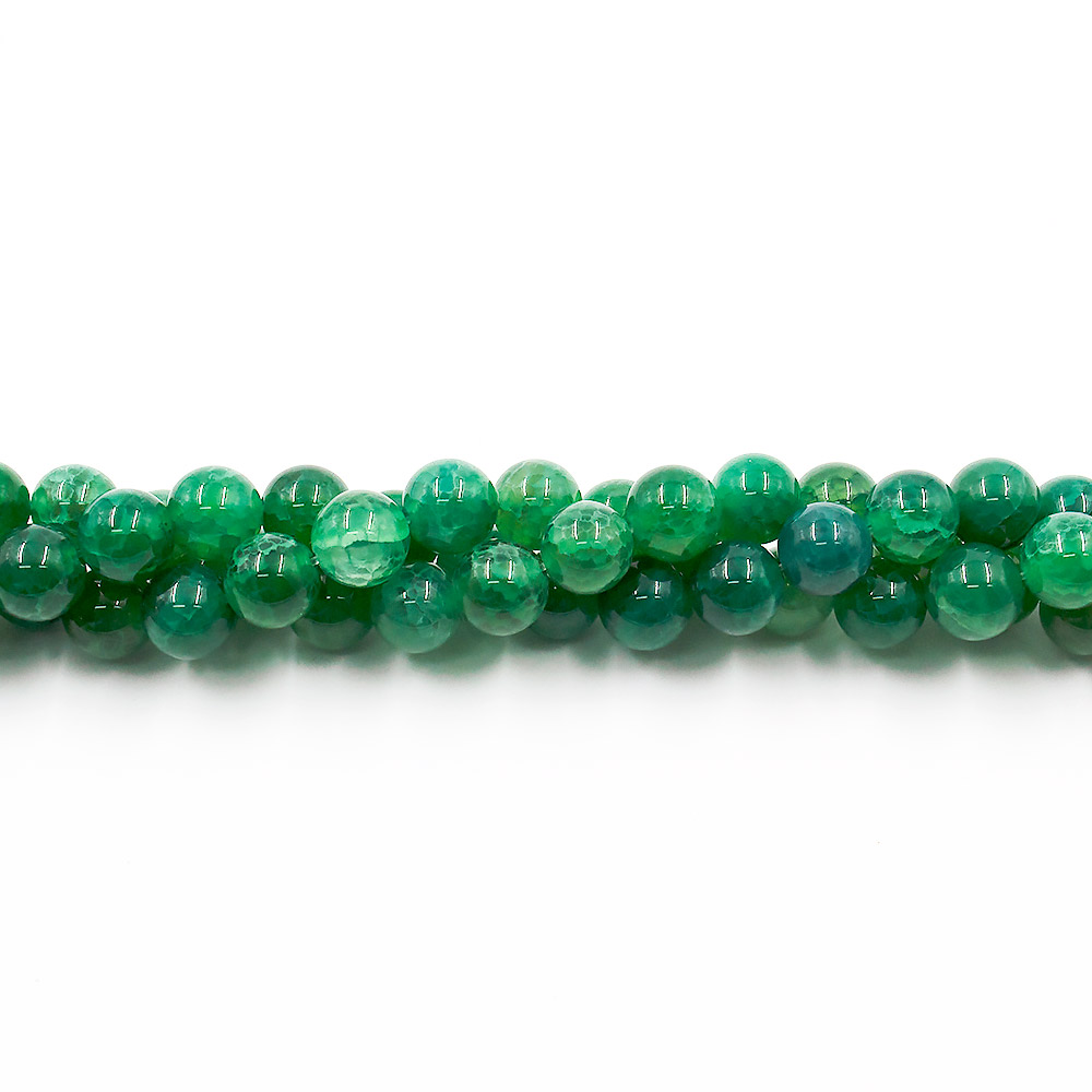 Агат кракле шар цвет зеленый 10 мм