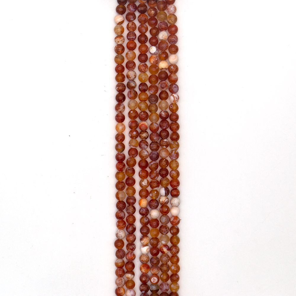 Фото товара агат "мозаика" шар цвет красно-белый 8 мм