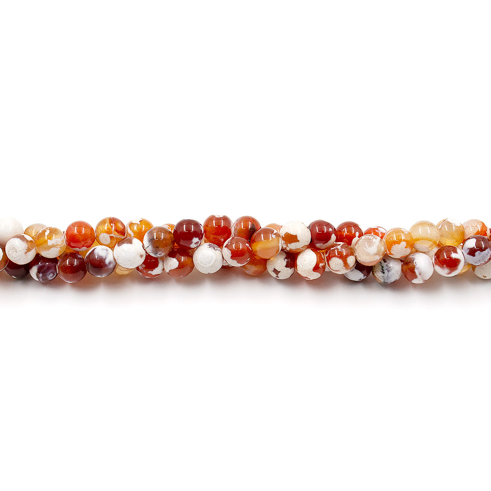 Агат "мозаика" шар цвет красно-белый 8 мм