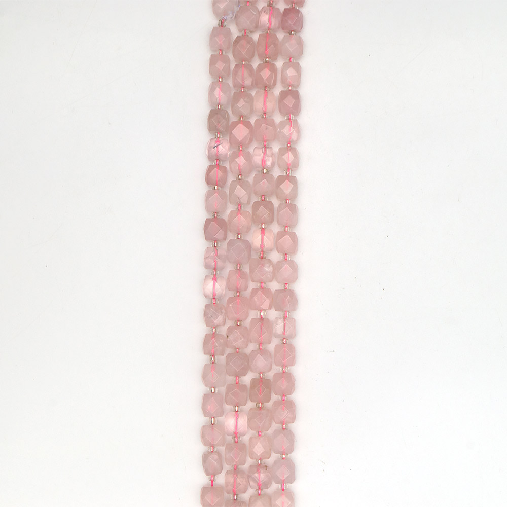 Фото товара розовый кварц кубик граненый 10 мм