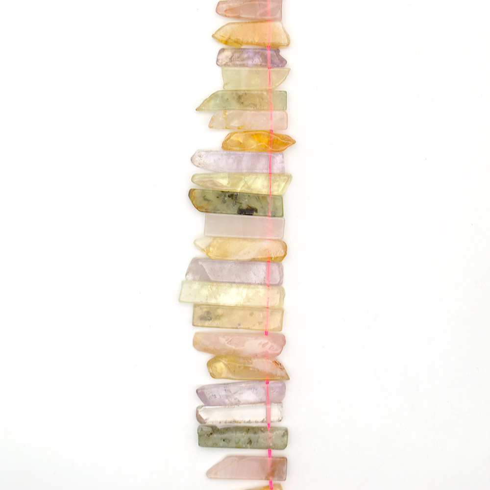 Фото товара цитрин,пренит,аметист,розовый кварц пластины на увеличение от 53*10 до 53*10 мм