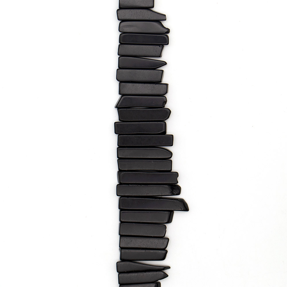 Фото товара агат пластины цвет черный на увеличение от 32*10 до 53*10 мм