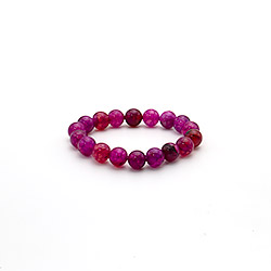 Браслет из агата кракле цвет фуксия 10 мм