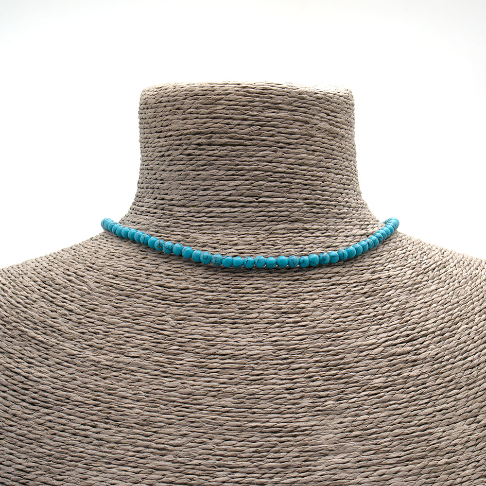 Фото товара бусы-чокер из бирюзы имитации 4 мм