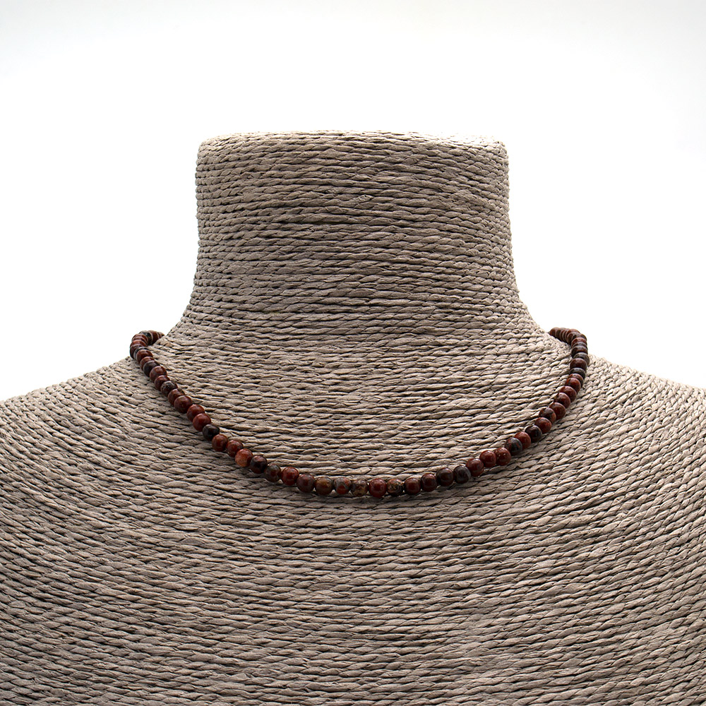 Фото товара бусы-чокер из яшмы красной 4 мм