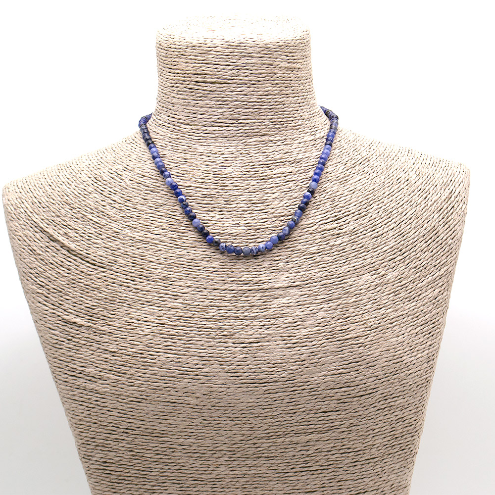 Фото товара бусы-чокер из содалита темного 4 мм