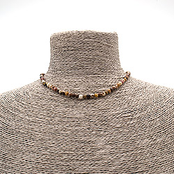 Бусы-чокер из яшмы зебровой 4 мм