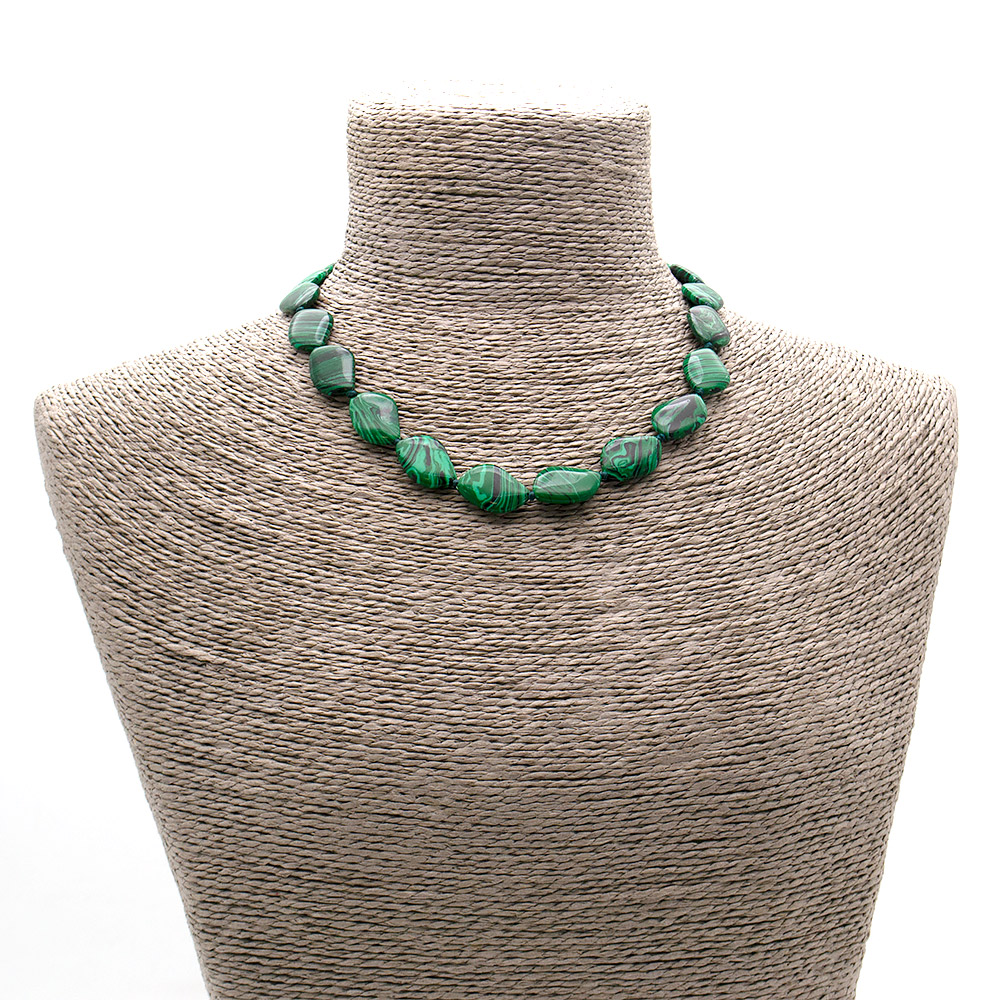 Фото товара бусы из малахита имитации таблетка витая 20*15 мм