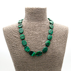 Бусы из малахита имитации таблетка овальная витая