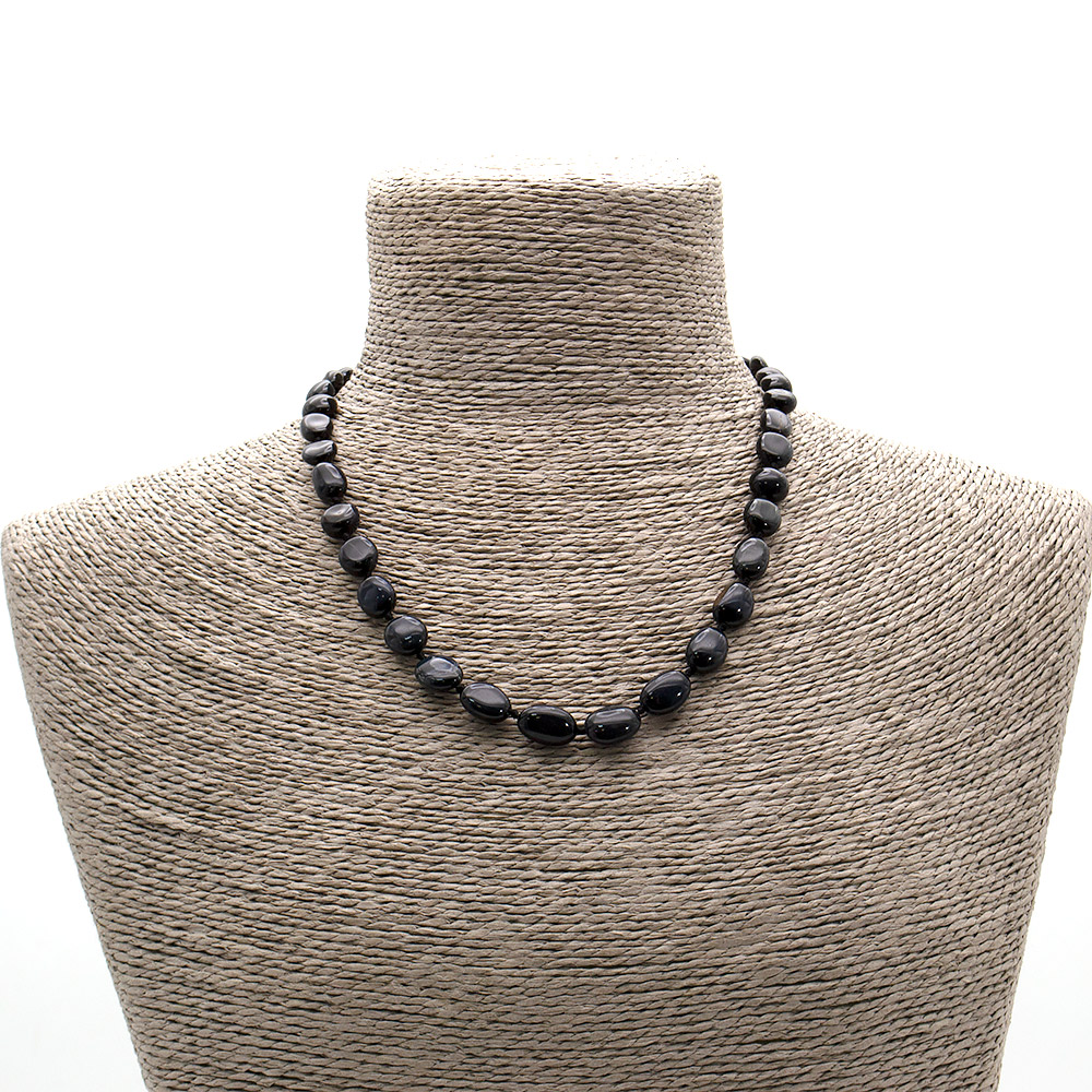 Фото товара бусы из соколиного глаза галтовка