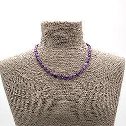 Бусы из аметиста таблетка граненая 8*6 мм