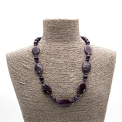 Фото товара бусы из аметиста таблетка 20*15 мм