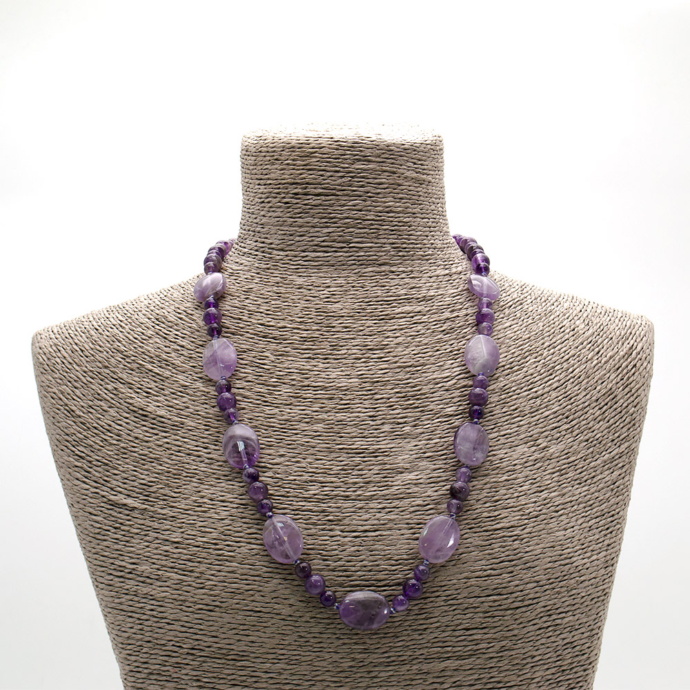 Фото товара бусы из аметиста таблетка 30*20 мм