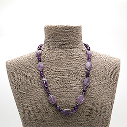 Бусы из аметиста таблетка 30*20 мм