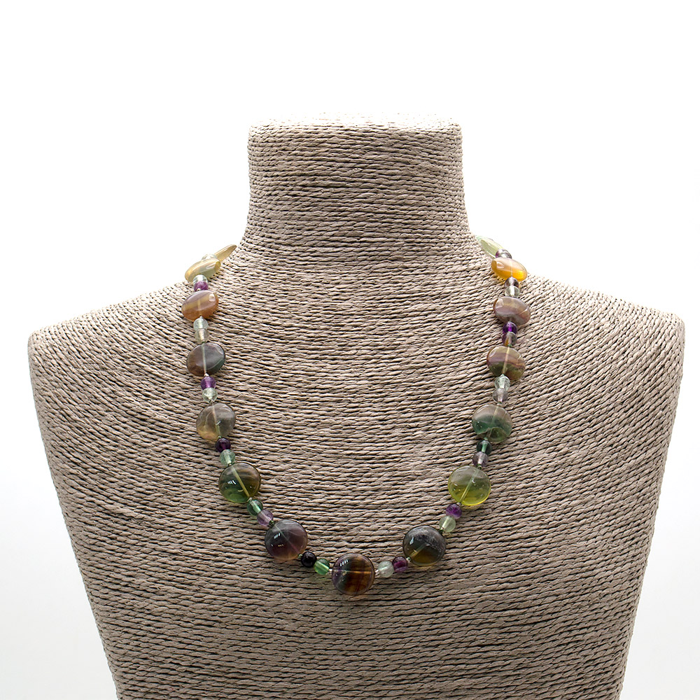 Фото товара бусы из флюорита таблетка круглая