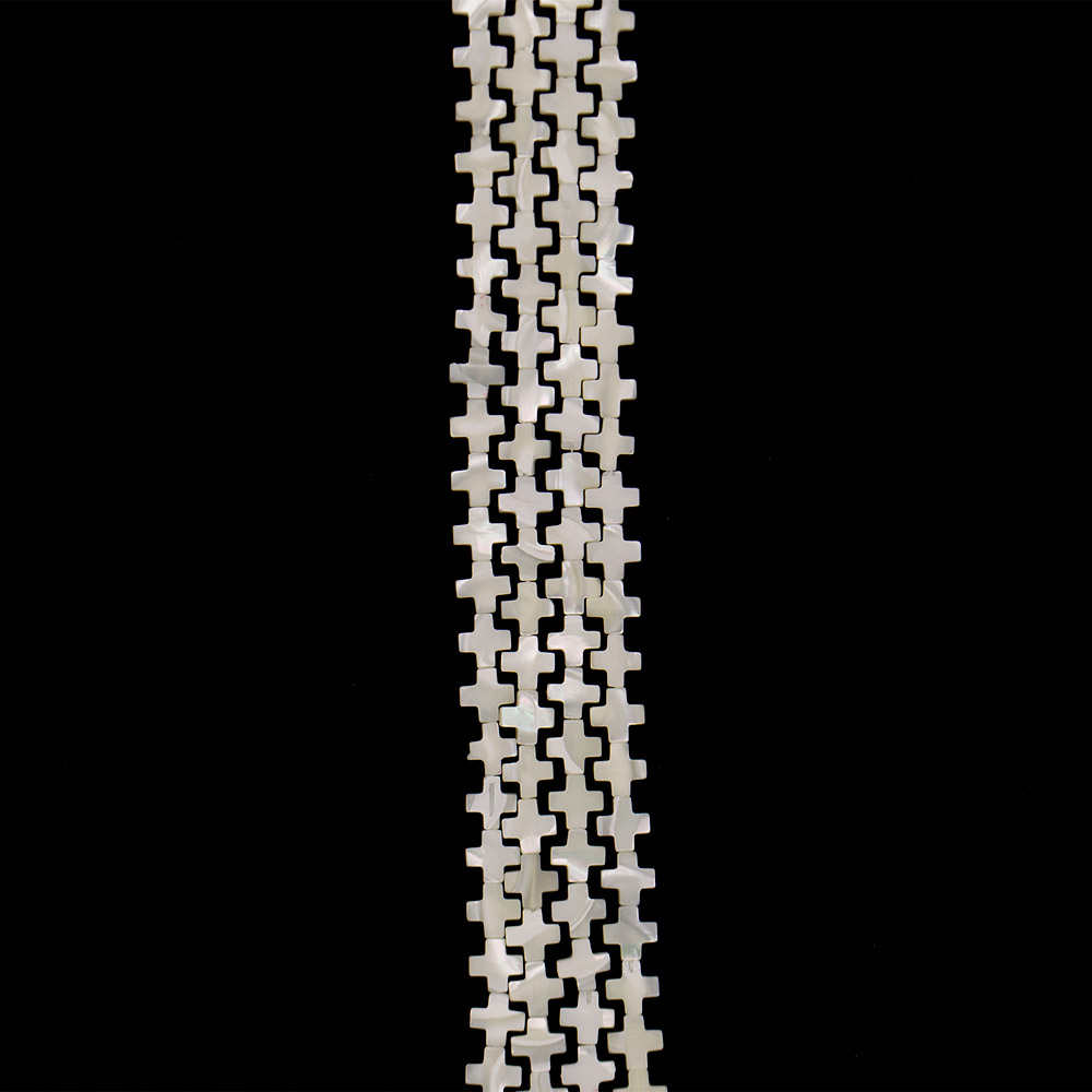 Фото товара перламутр белый крест 10 мм