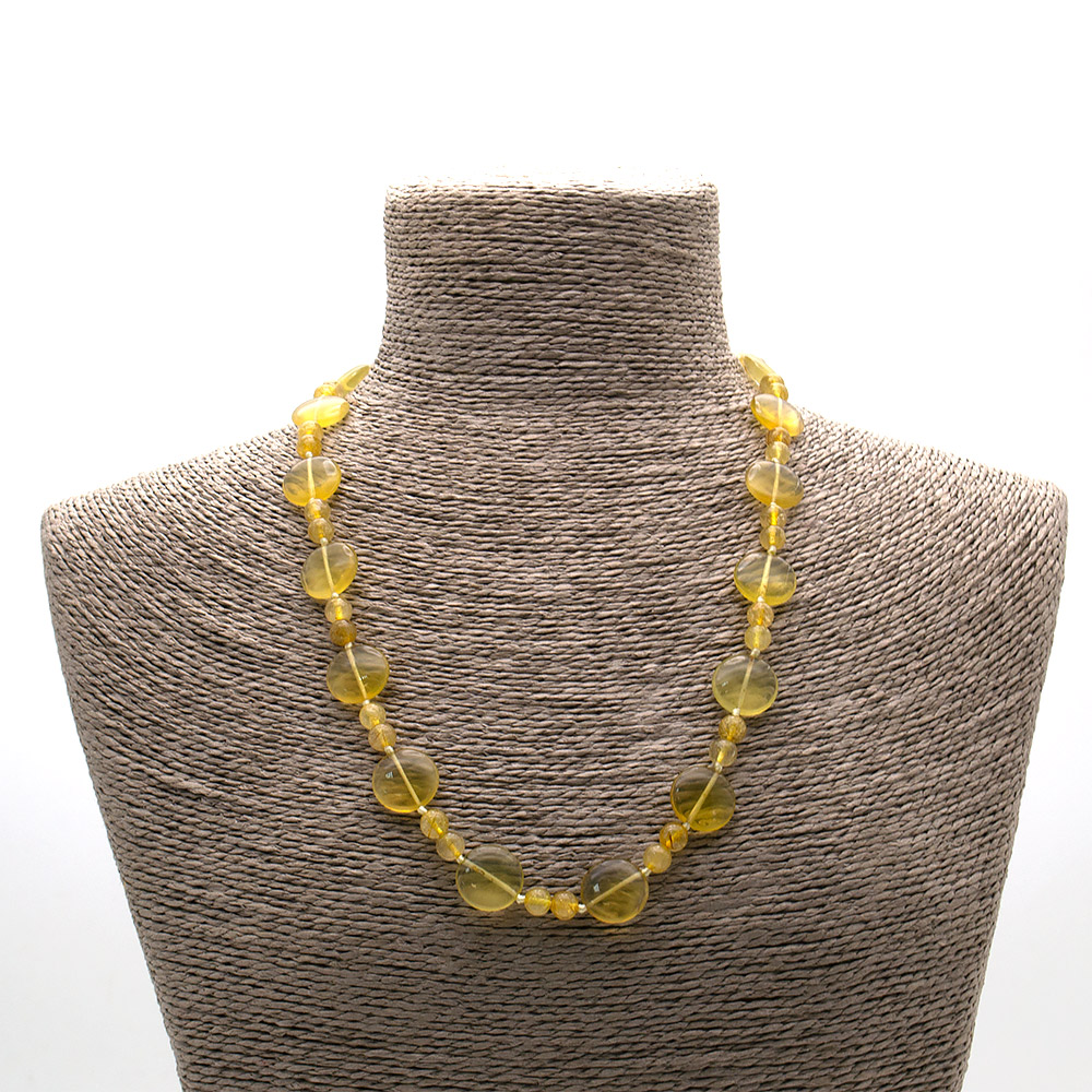 Фото товара бусы из цитрина имитации таблетка