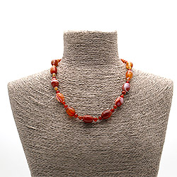 Бусы из сердолика бочонок 16*12 мм